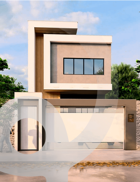 Projeto arquitetônico de residência moderna de alto padrão, desenvolvido pela Architeq.