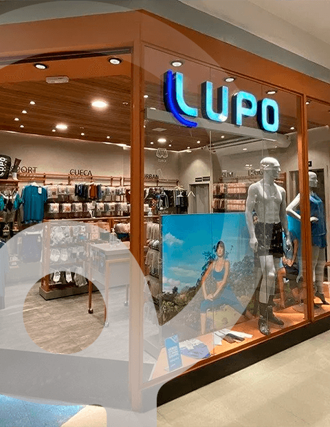 Projeto arquitetônico e execução de obra comercial para loja Lupo, desenvolvido pela Architeq.